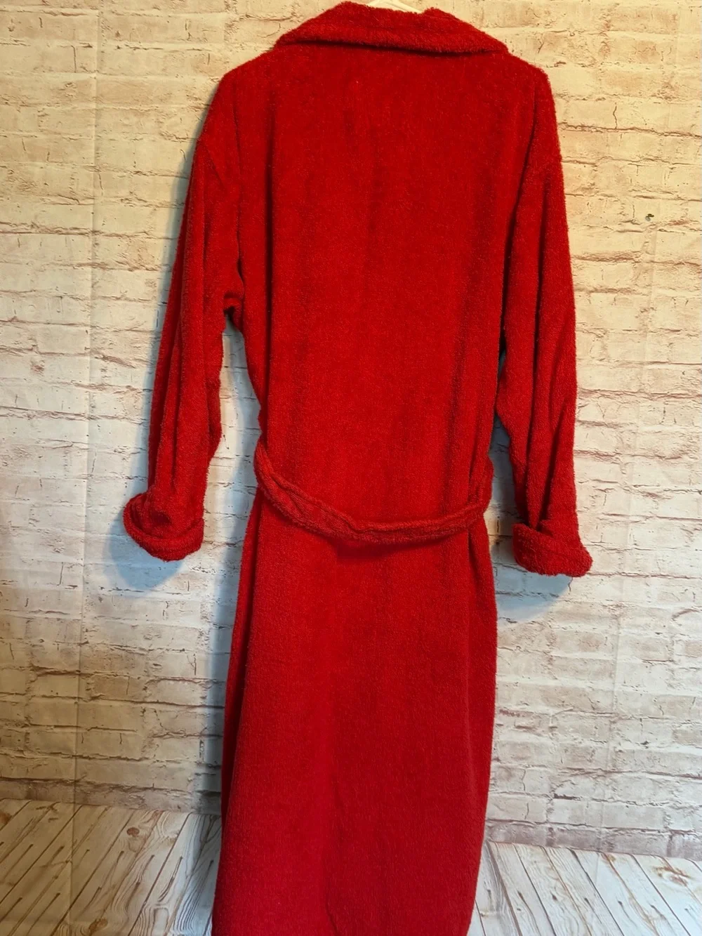 Victoria's Secret Country Vintage Plush Red Terry Bathrobe with Belt size S